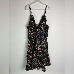 Thirty Thirty LA Floral Tiered Ruffle Mini Dress XS Babydoll Cottagecore